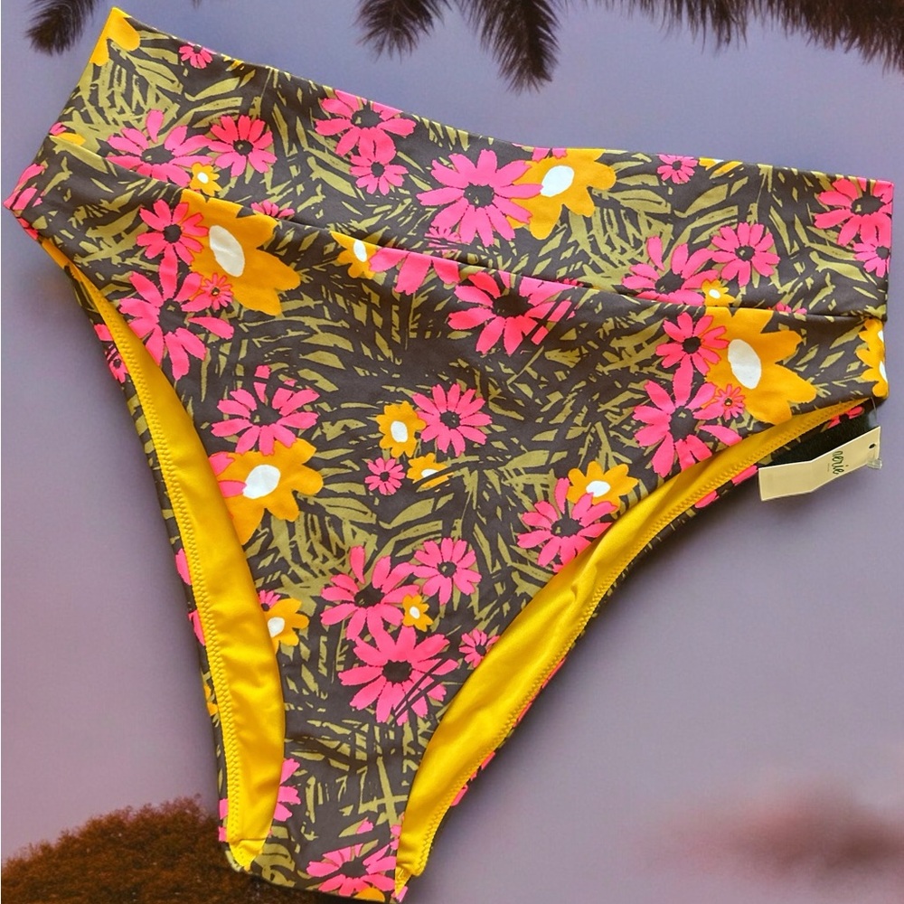 Aerie Floral High Cut Cheeky Bikini Bottoms NWT